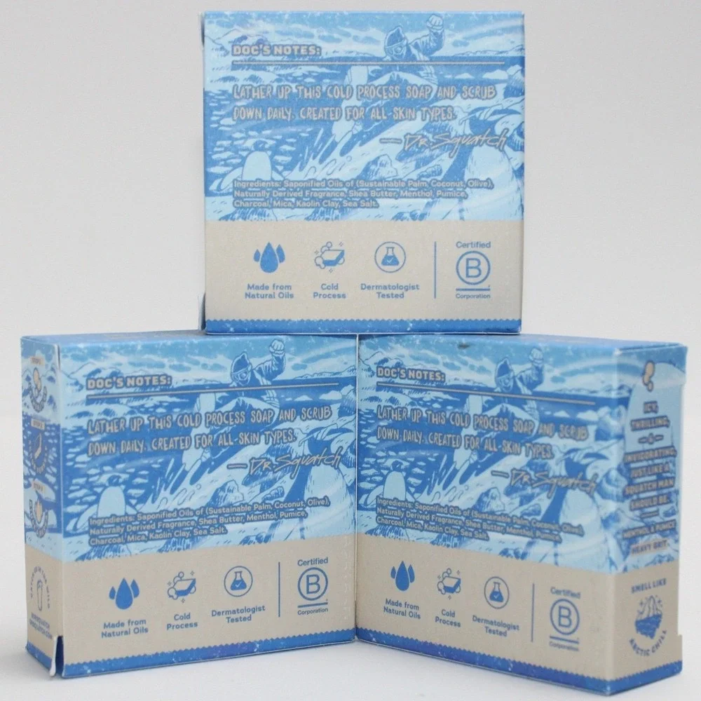 Dr Squatch Polar Rush Soap 3 Pack‎ Limited Edition Menthol Pumice Heavy Grit