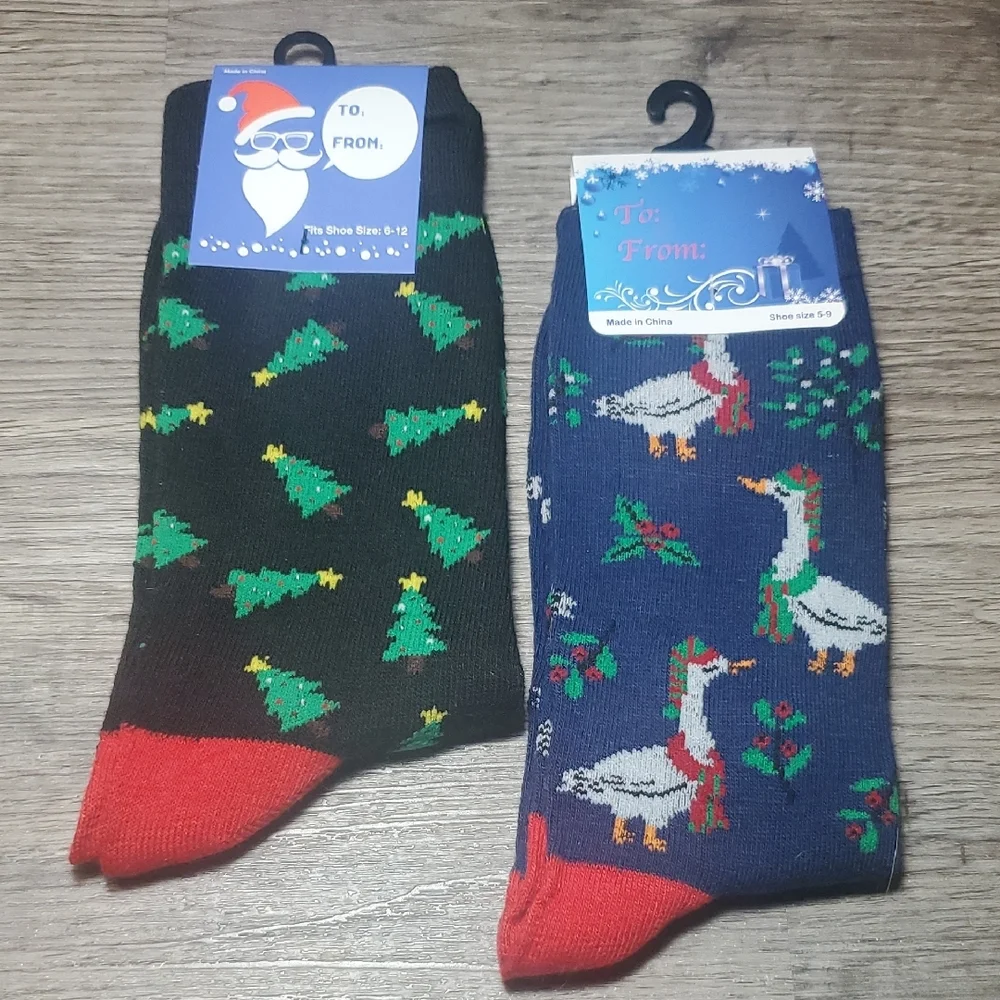 🎁Holiday Cheer Socks Set - Black and Blue