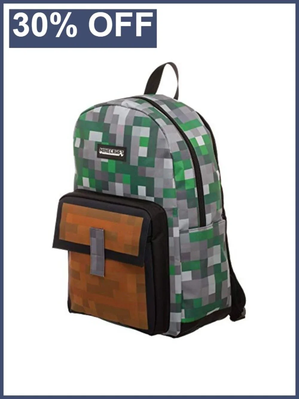 Minecraft Creeper Allover Print Backpack with Laptop Compartment