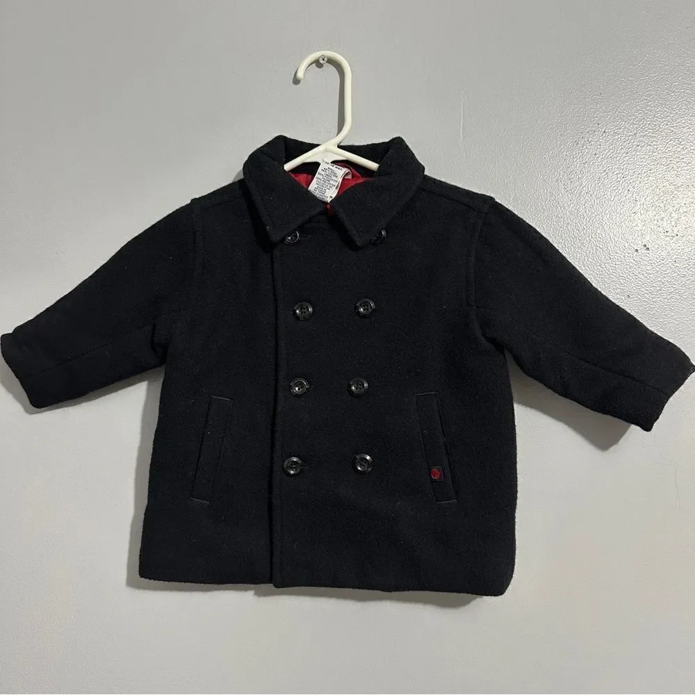 Gymboree infant black button up coat size 12-18 months