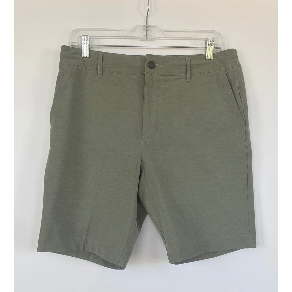 Faherty All Day Shorts Mens 31 Olive Green Hybrid Board Shorts Quick Dry Stretch