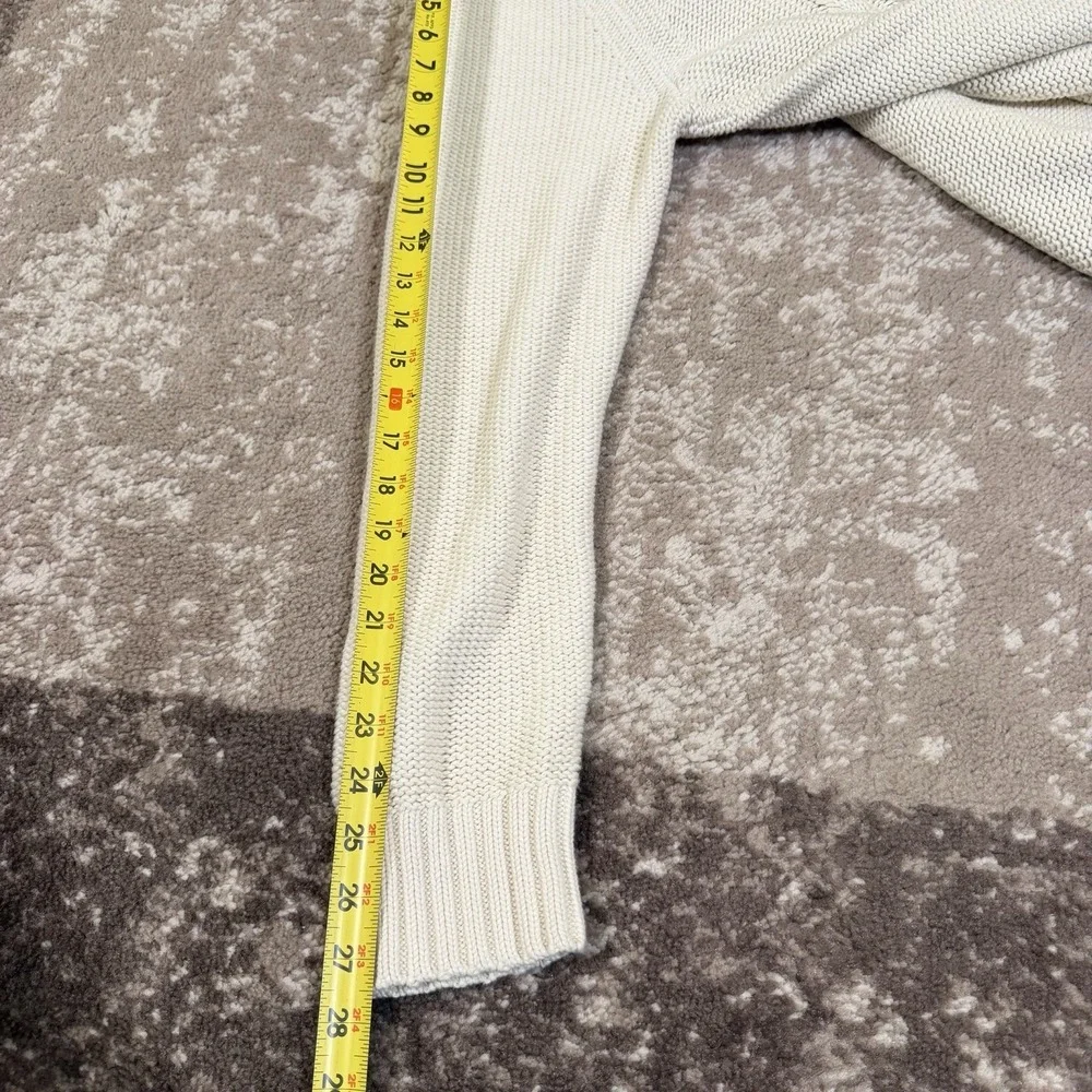 Banana Republic Sweater Mens Large Cream Fisherman Shawl Cable Knit Thick 3D