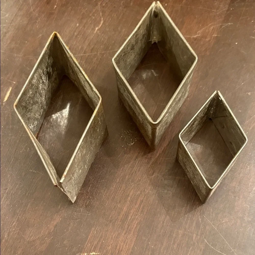 Set of Three Vintage Metal Cookie Cutters