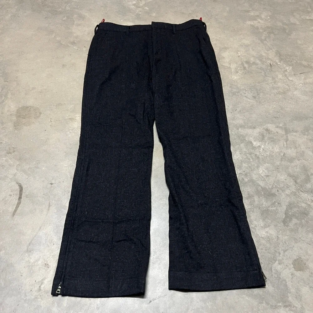 Prada Men Charcoal Grey Wool Ankle Zip Trousers Made in Italy Size 50 IT 34 US