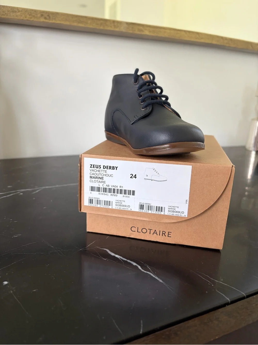 Kids Navy Lace-Up Dress Shoe - Zeus Derby