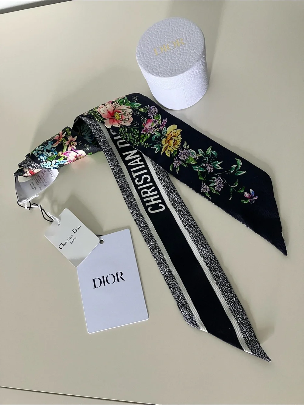 Christian Dior Silk Mitzah Scarf New W Tags