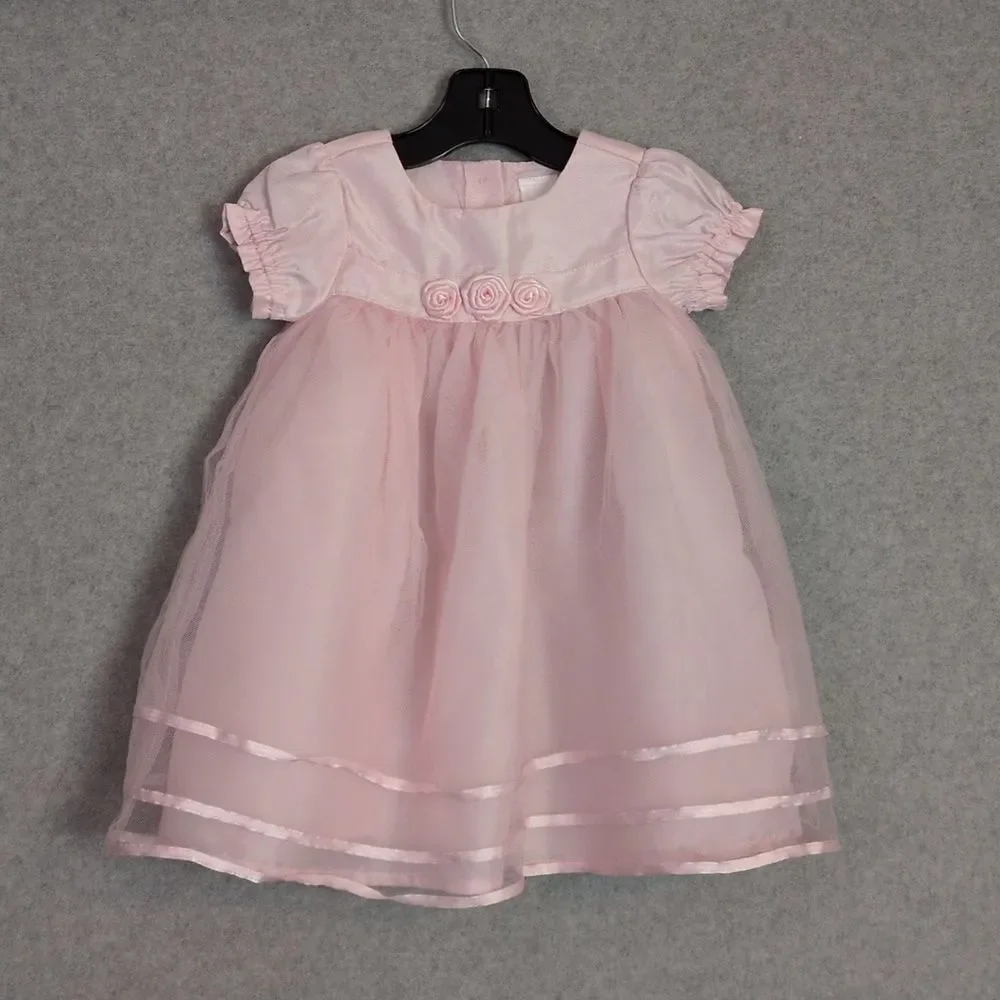 Gymboree Pink Rosette Dress With Bottoms Baby Girl 6-12M