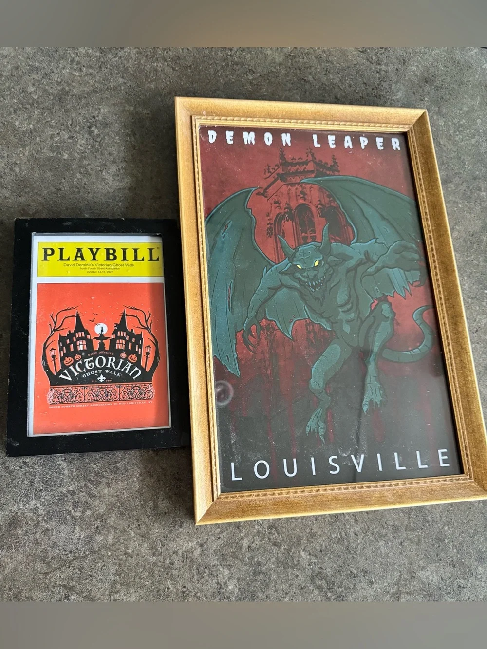 Lot Louisville KY Paranormal Framed Pics Demon Leaper Victorian Ghost Playbill