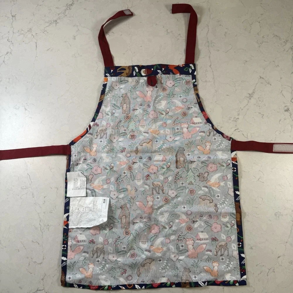 Lot Of 3 IKEA Vinter 2021 Kids OSFA Navy Holiday Print Christmas APRON 17938