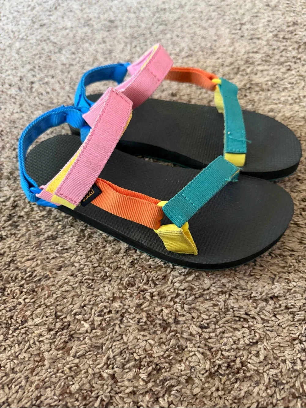 Teva Kids Multicolor Strappy Sandals - Pink, Blue, Teal, Orange, Yellow