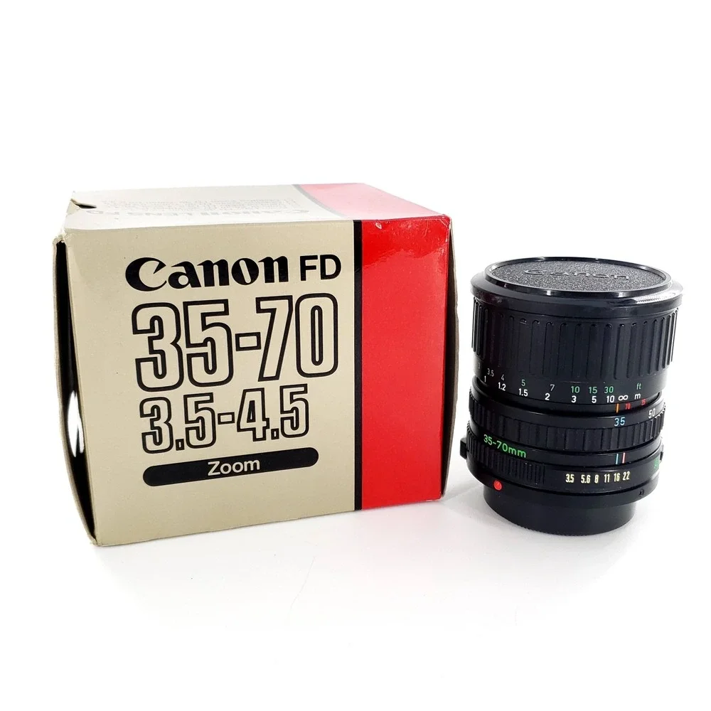 Canon FD 35-70 f/3.5-4.5 Zoom Lens w/ Caps & Box