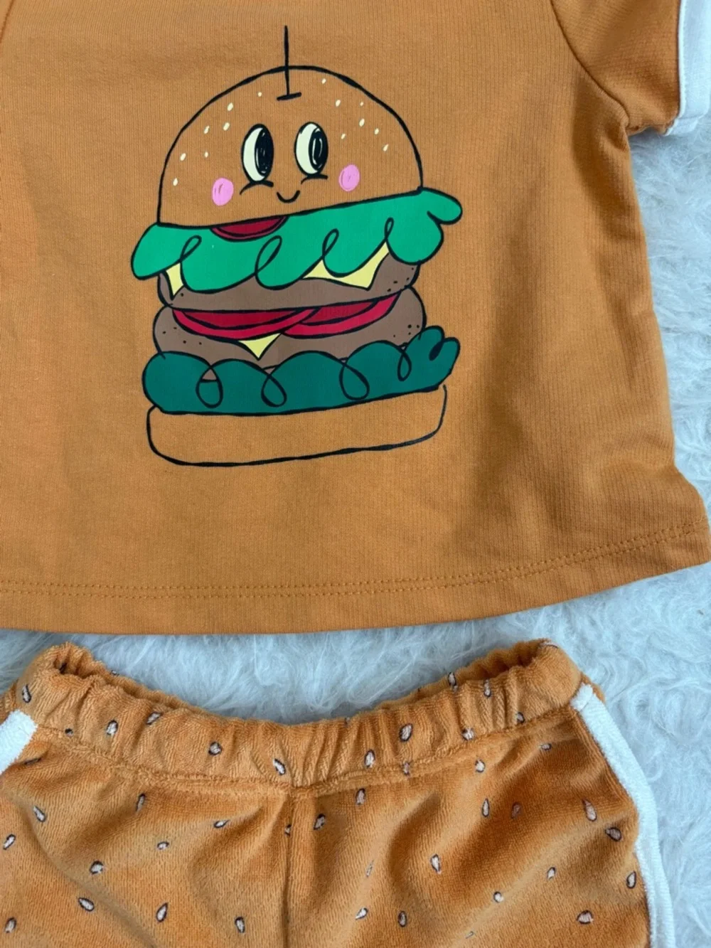 Old Navy Baby Gender Neutral Summer Set with Playful Cheeseburger Graphic