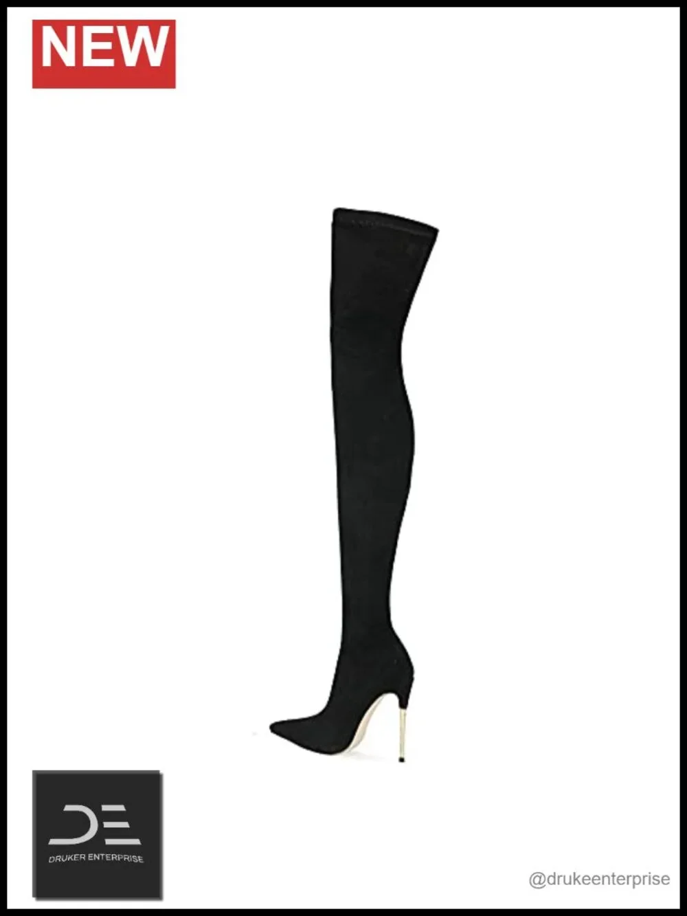 Suede Over-the-Knee Stiletto Heel Boots Pointed Toe Slip-on Women's 12cm