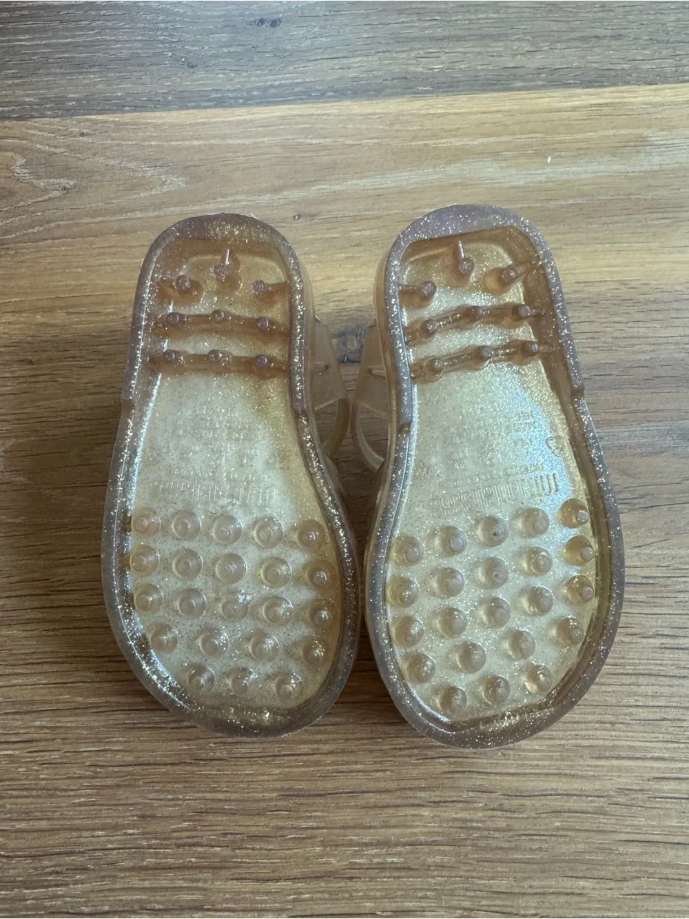 Mini Melissa Gold Glitter Jelly Sandals