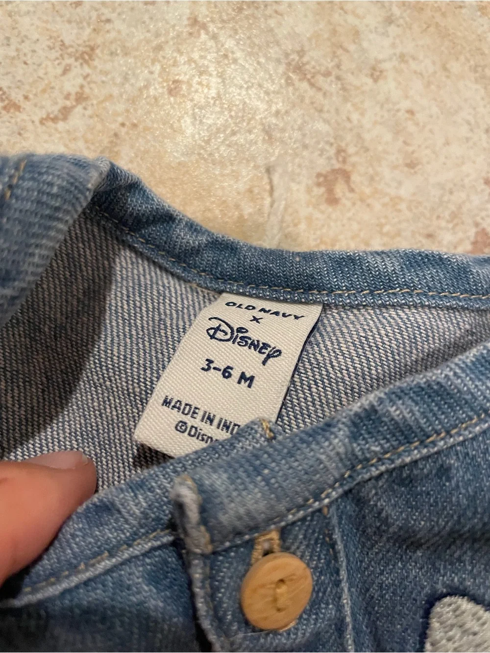 NWT 90’s Disney Dumbo Embroidered Baby Denim Romper