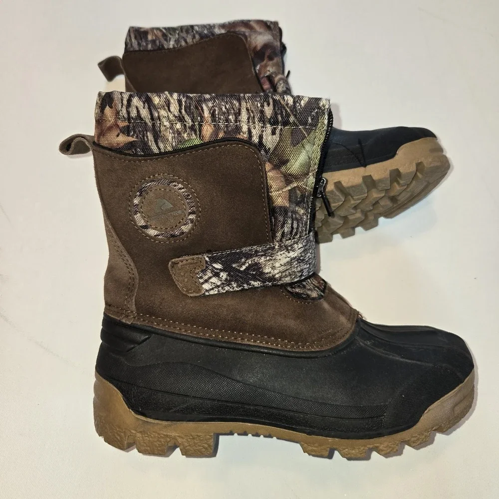 Ozark Trail Camo Zip Up Insulated‎ Rubber Boots Size 4
