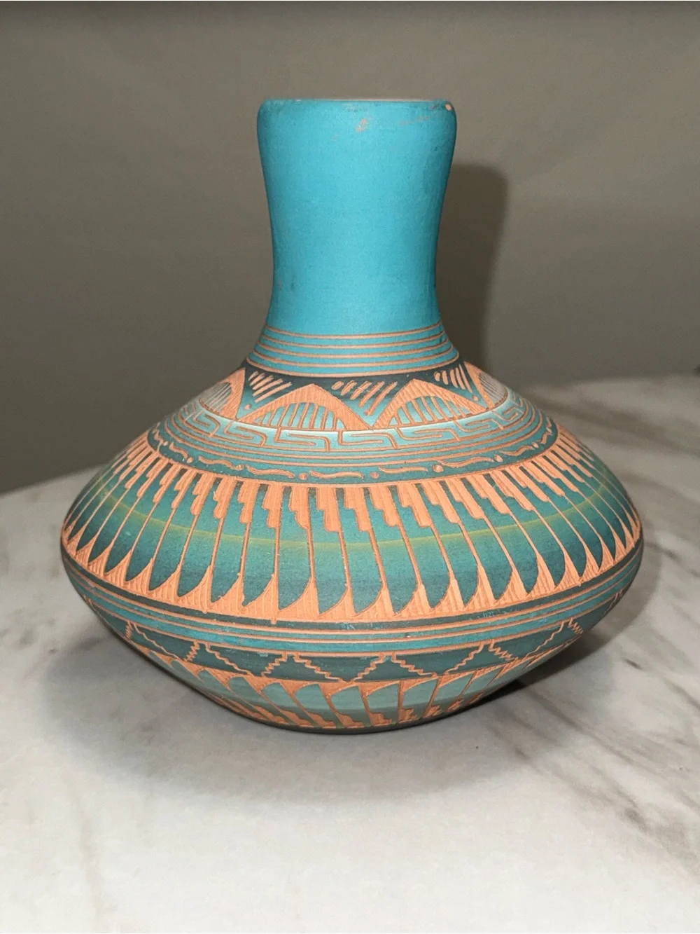 Hilda whitegoat Navajo etched hand crafted authentic southwestern art