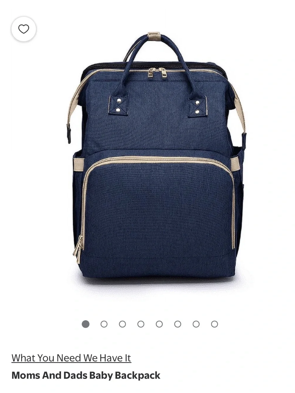 Moms And Dads Navy Blue Baby Backpack Diaper Bag