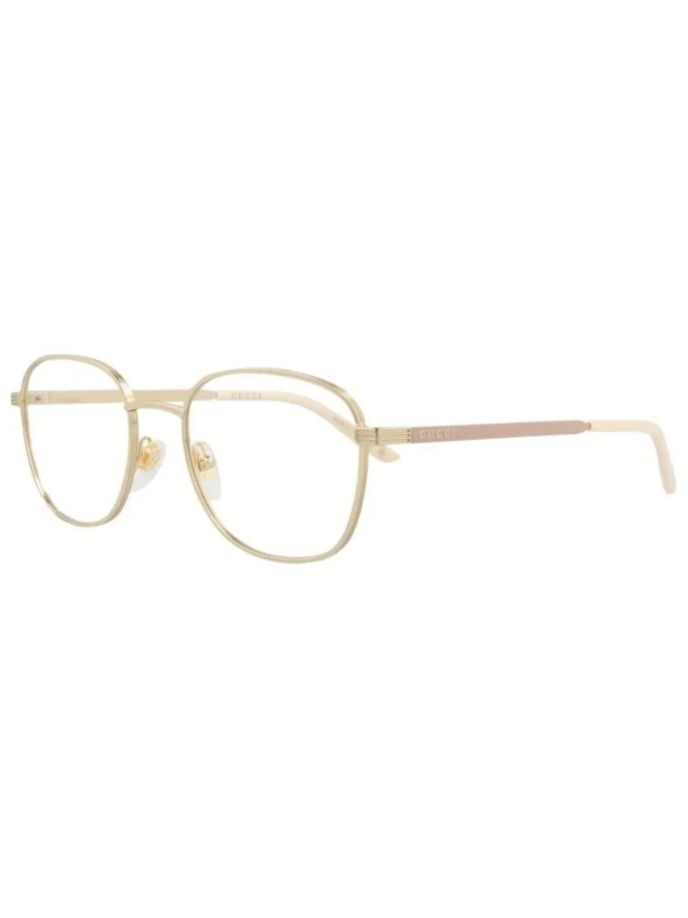 New Gucci Womens Square/Rectangle Gold Gold Transparent Fashion Designer Eyeglas