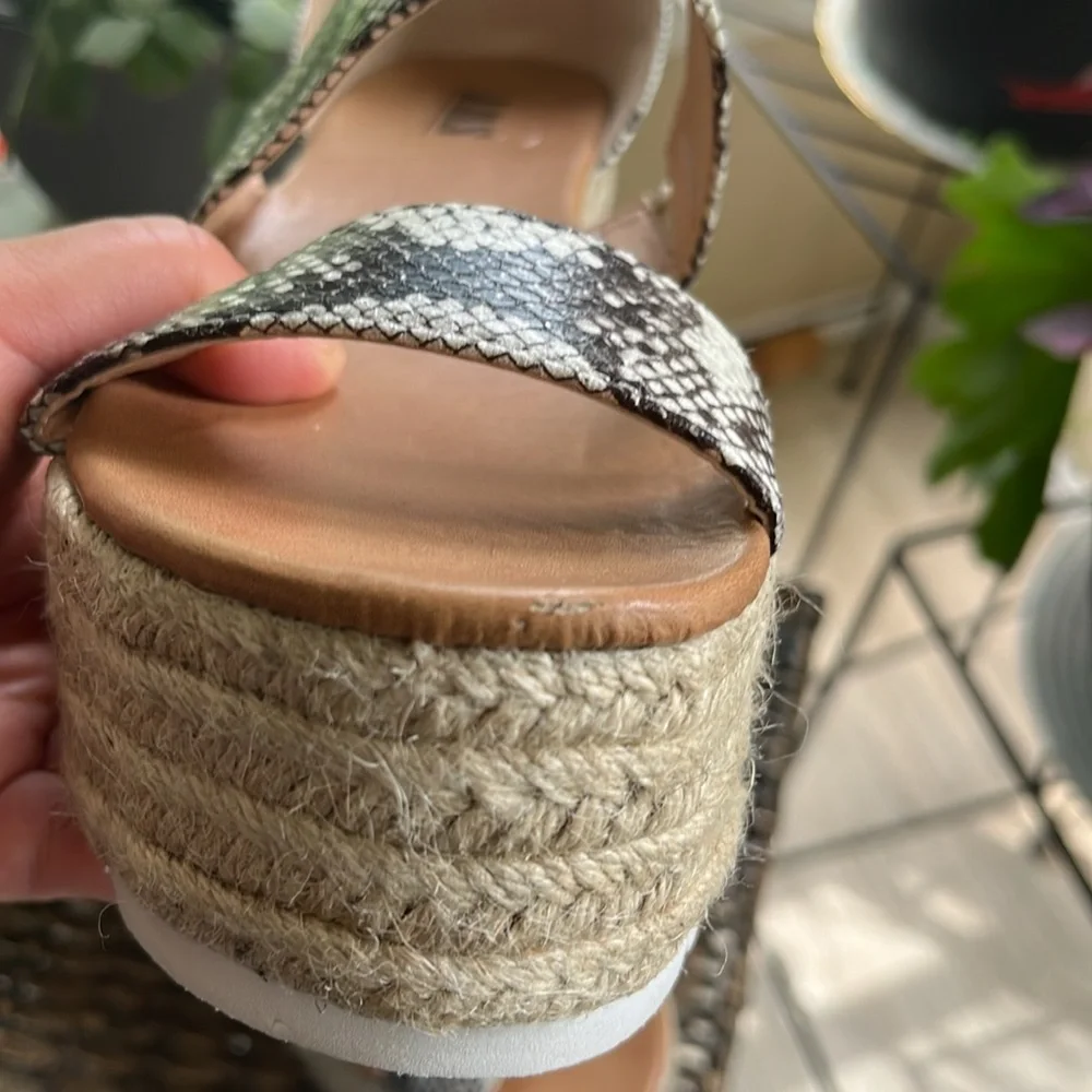 AMS faux snake skin espadrille wedge women’s‎ size 10