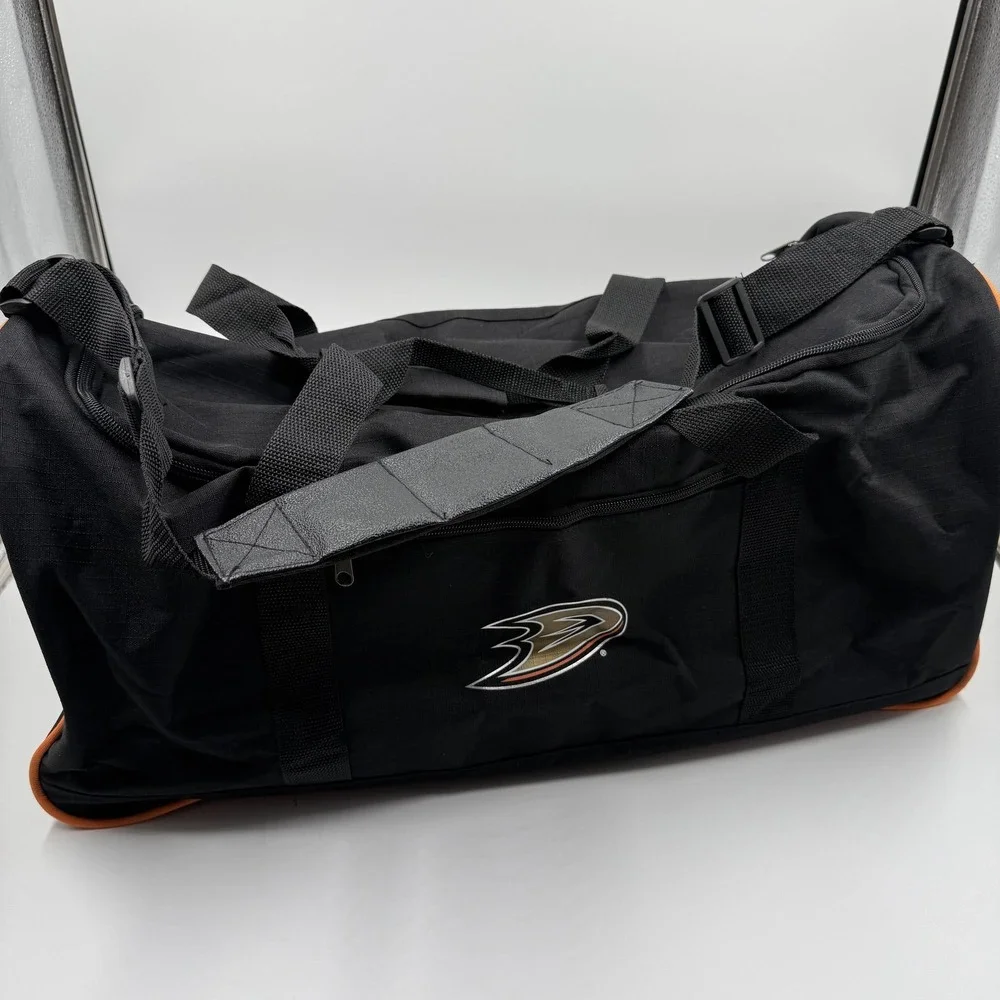 Vintage Anaheim Ducks Duffle Gym Bag Black NHL Hockey Die Hards Booster‎ Club