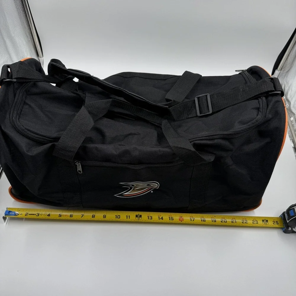 Vintage Anaheim Ducks Duffle Gym Bag Black NHL Hockey Die Hards Booster‎ Club