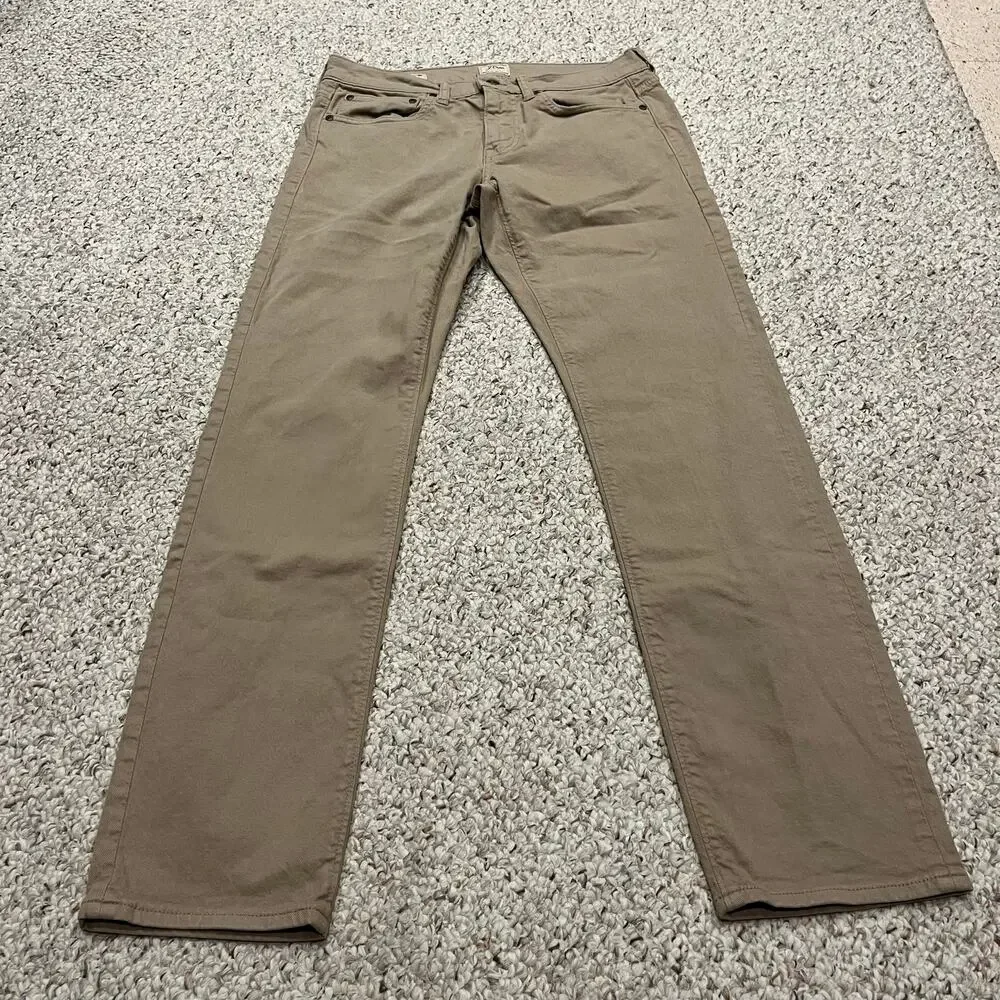 J Crew 484 Slim Fit Garment Dyed 5 Pocket Pant 31x32 Tan Preppy Classic Casual