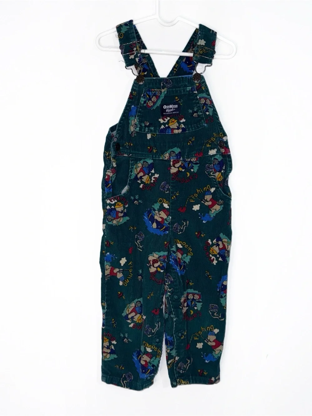 Vintage OshKosh B’gosh Vestbak 3T Fishing Camping Corduroy Overalls