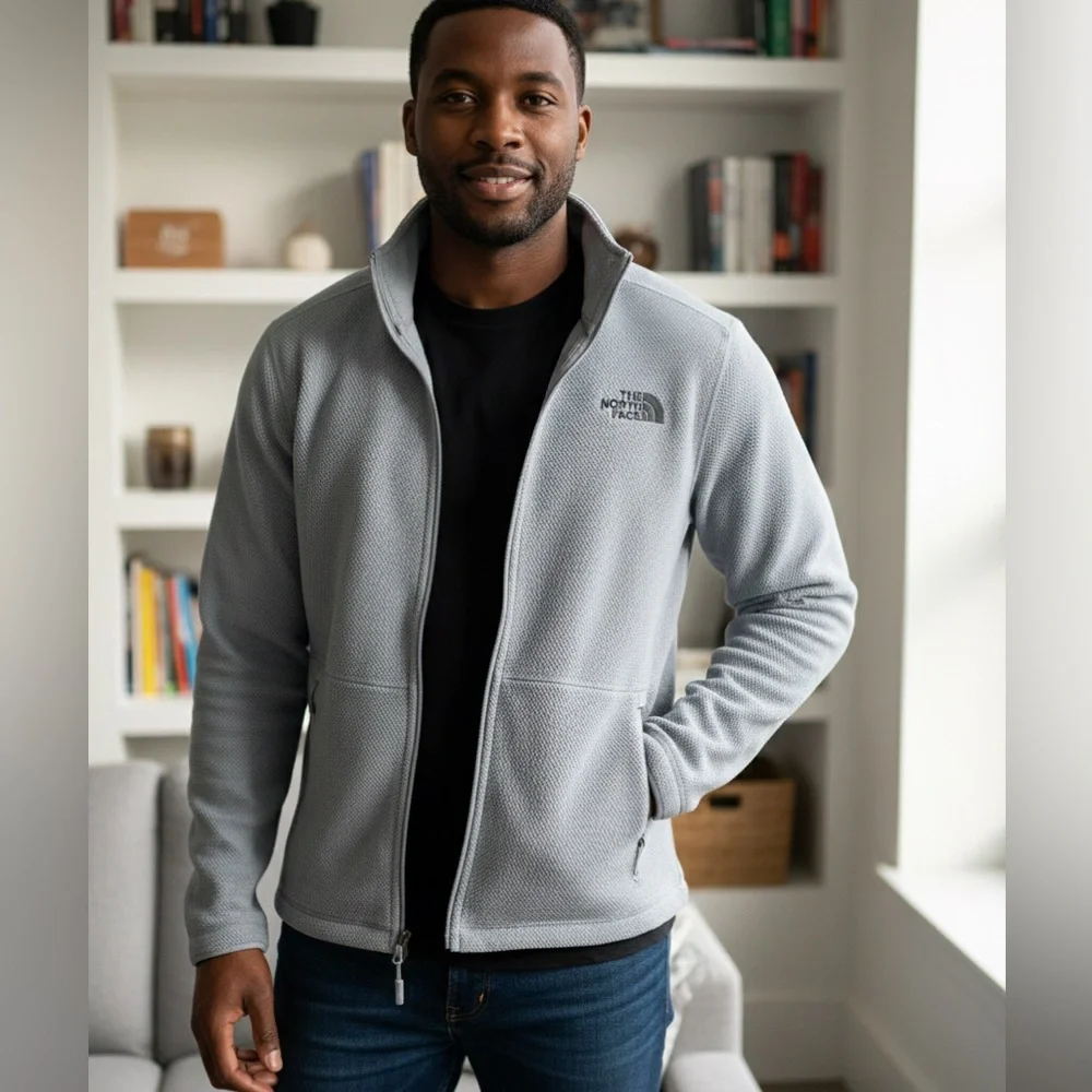 The North Face Men's Canyonlands Full-Zip Light Gray Performance Jacket‎ Size S