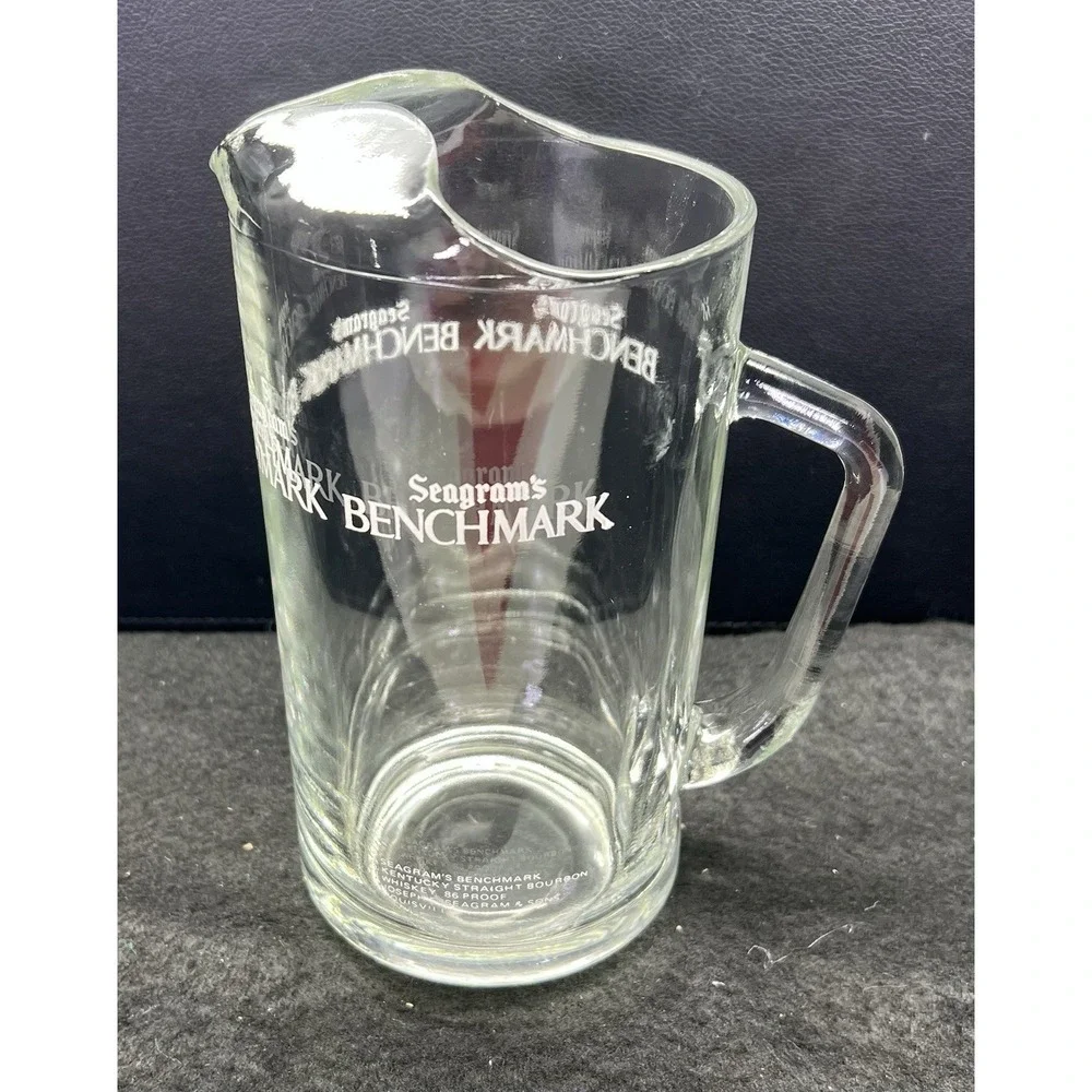 Vintage Clear Glass SEAGRAM's BENCHMARK‎ Pitcher