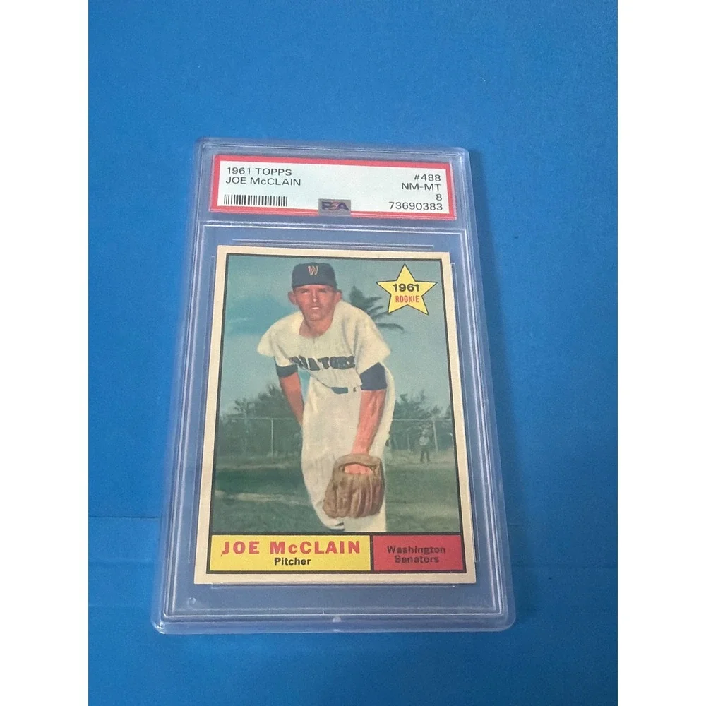 1961 Topps Joe McClain #488 Rookie Card PSA 8 NM-MT Washington Senators