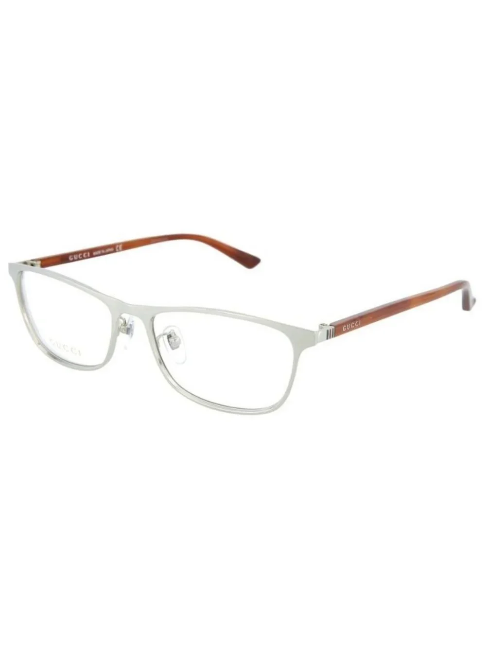 New Gucci Unisex Square/Rectangle Gold Havana Transparent Fashion Designer Eyegl