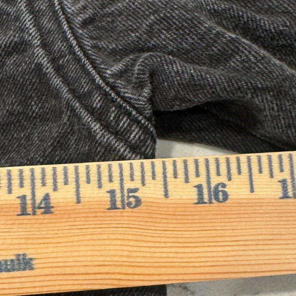 Old Navy Denim Trucker Jacket Kids Size S 6-7 Black Faded Cotton Button Front
