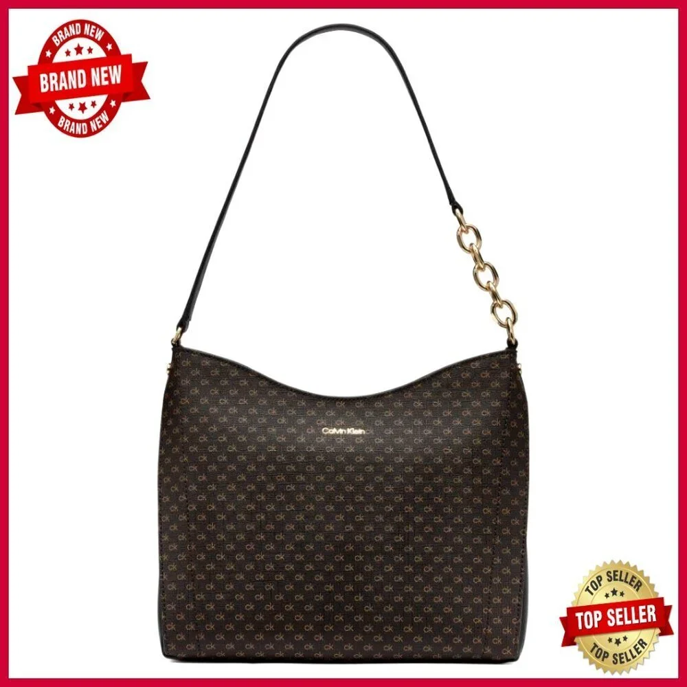 Vegan Leather Hobo Bag with Chain Strap, Interior Pockets, Travel Ready