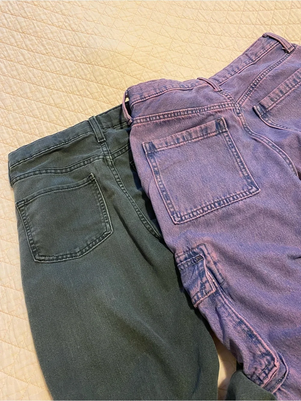 Old Navy Black baggy Jeans & Purple Cargo Jeans