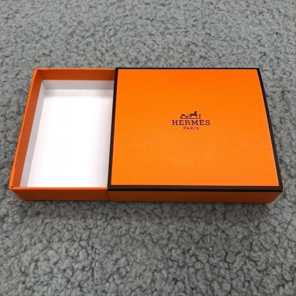 Authentic Hermes Orange Gift Box Empty‎  Square 3.5x3.25x.75 Small Storage