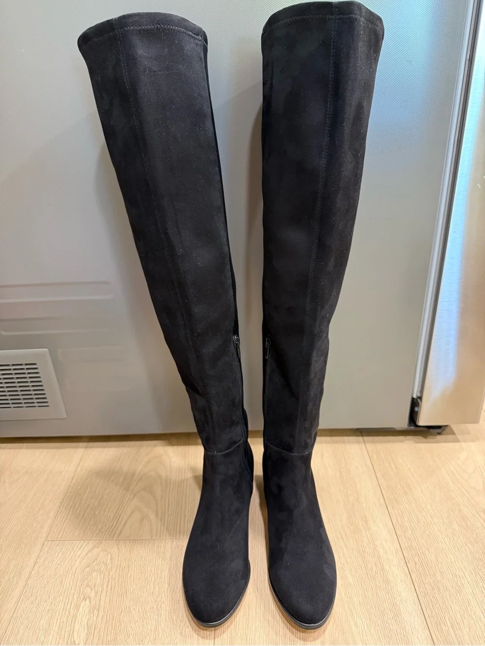 Calvin Klein Carney Black Over the Knee Stretch Boots Size 6.5
