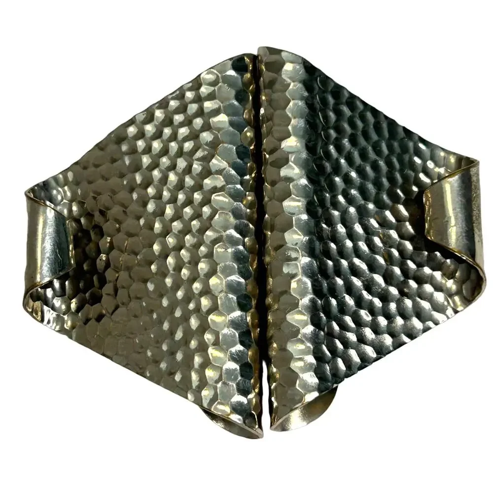 Vintage‎ Hammered Metal Belt Buckle
