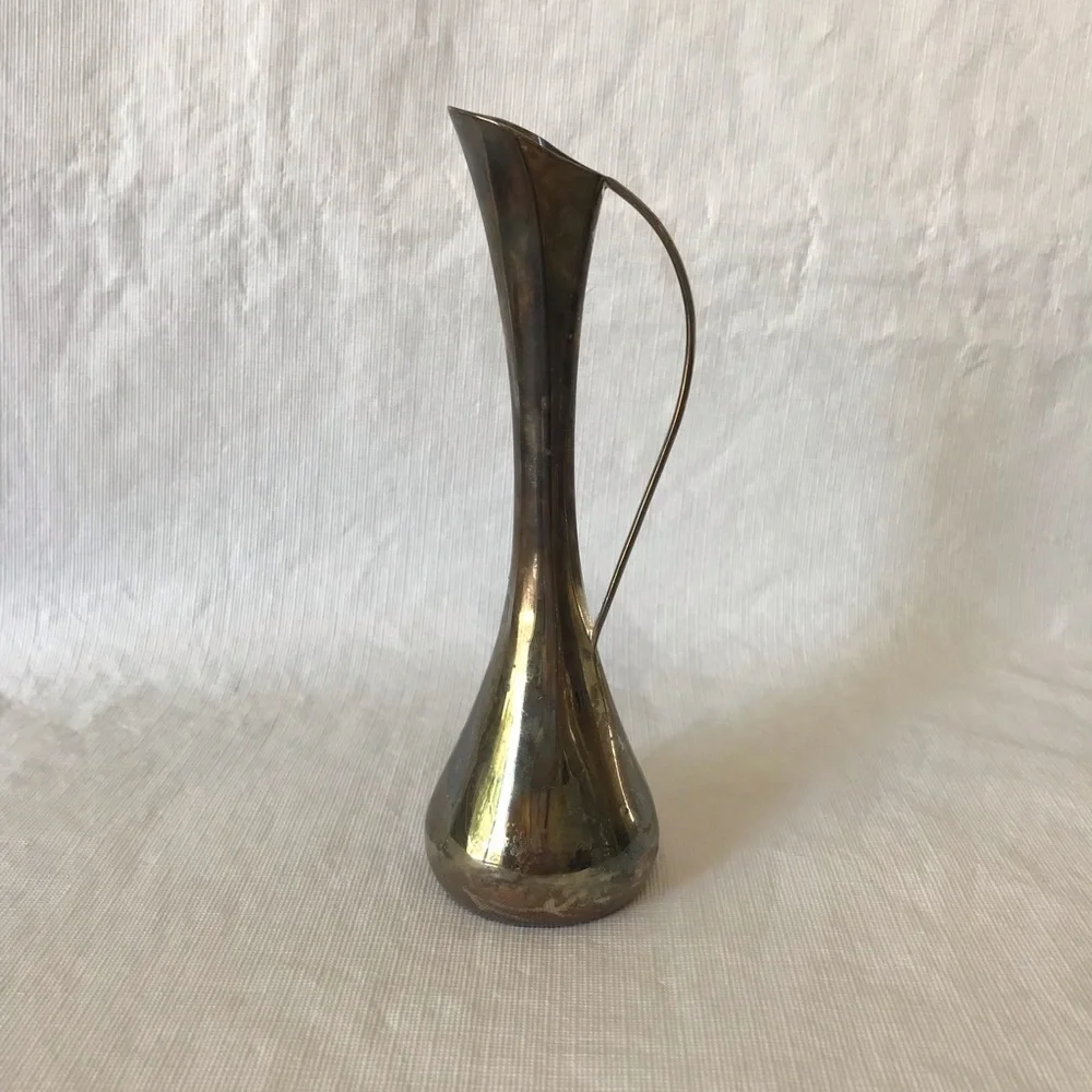 Silver Plated Mid Century Modern Bud Vase