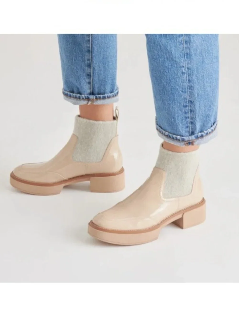 Dolce Vita Saline H2O Waterproof Platform Booties in the color dune size 9.5