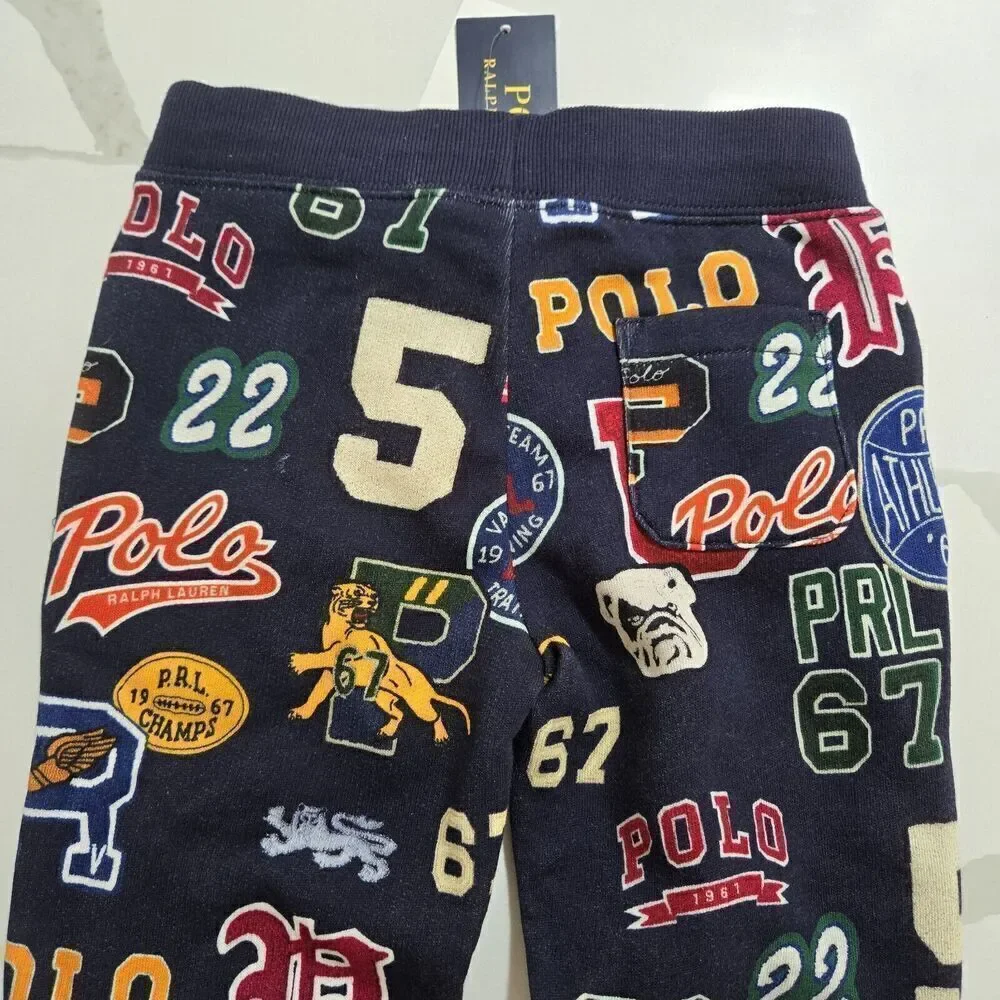 Ralph Lauren Polo Navy Logo Patchwork Joggers