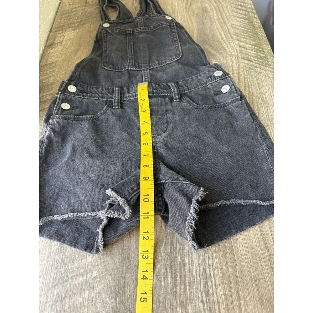 Old Navy Girls Black Denim Shortalls Size 10-12
