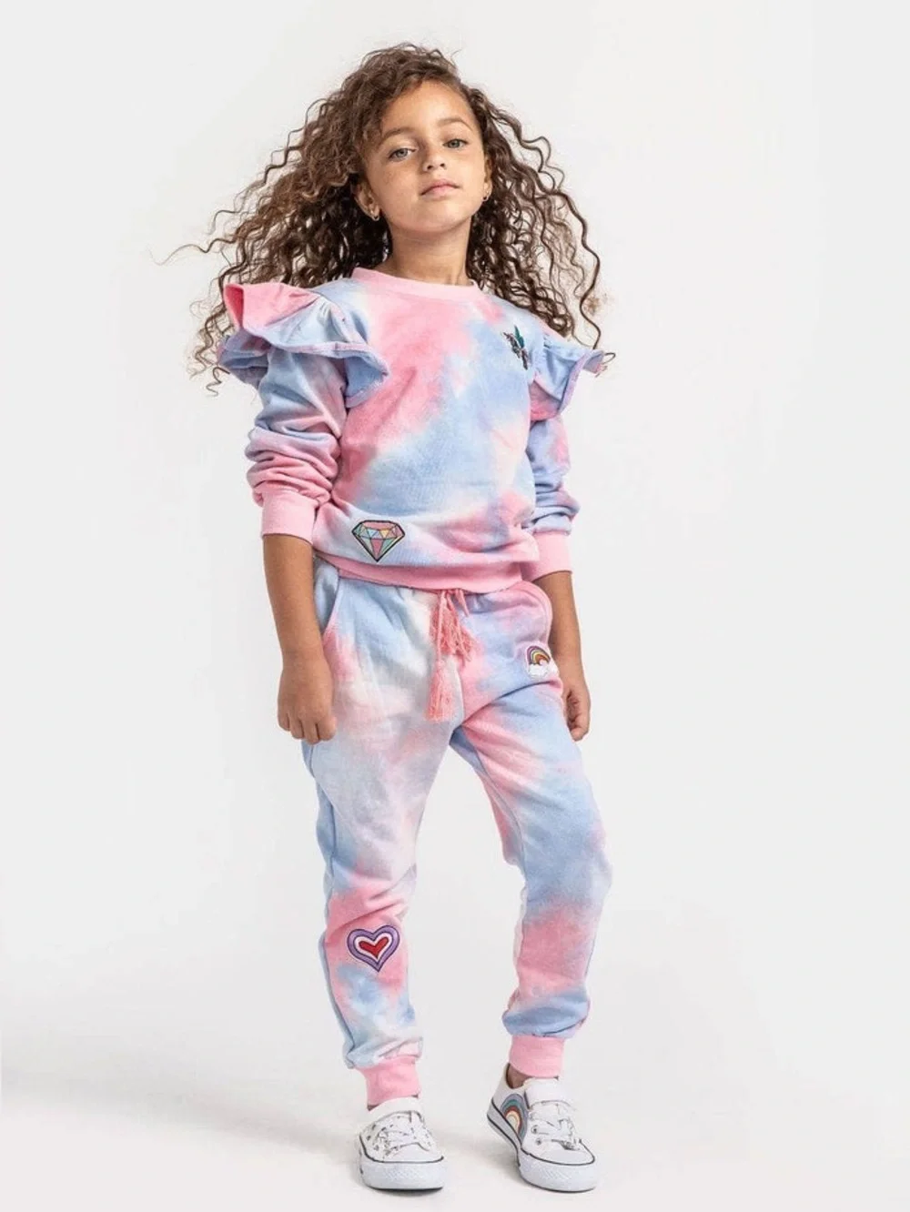 NWT LOLA+ THE BOYS TIE DYE RUFFLE PATCH JOGGER SET‎ 14