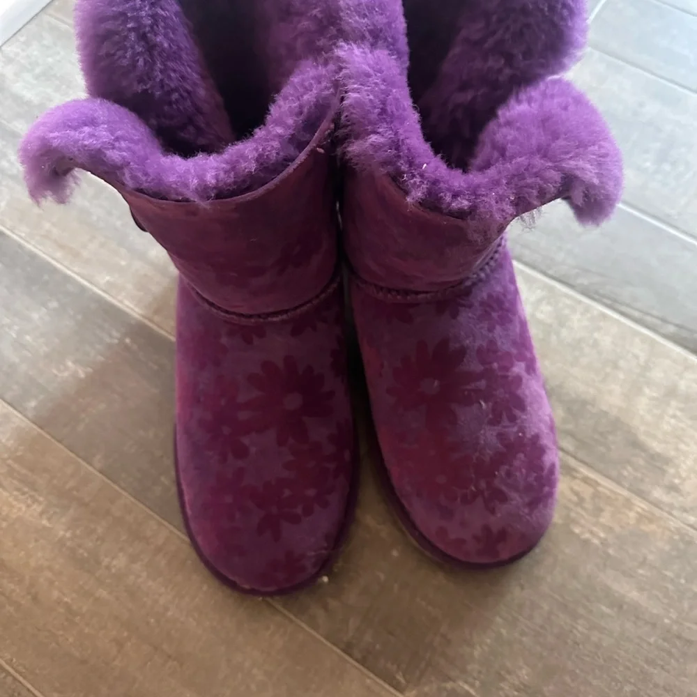 Kids Purple Plush Winter Boots