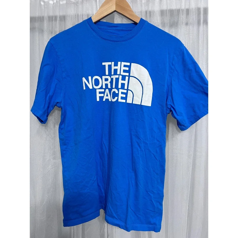The North Face Mens T-shirt Blue Short Sleeve Crew‎ Neck Logo Graphic Size M
