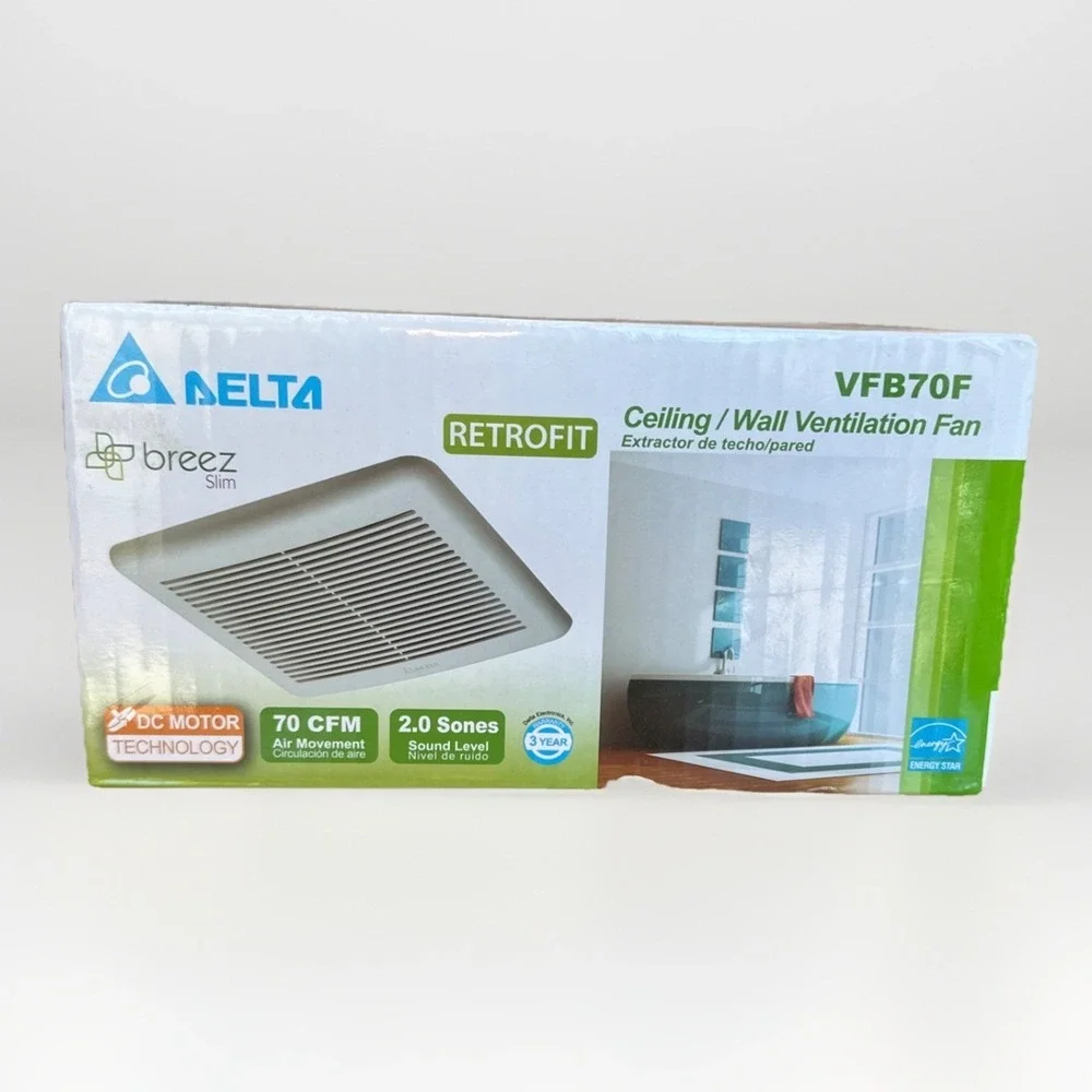 Delta‎ Breeze Slim Retrofit Ceiling Wall Ventilation Fan VFB70F New