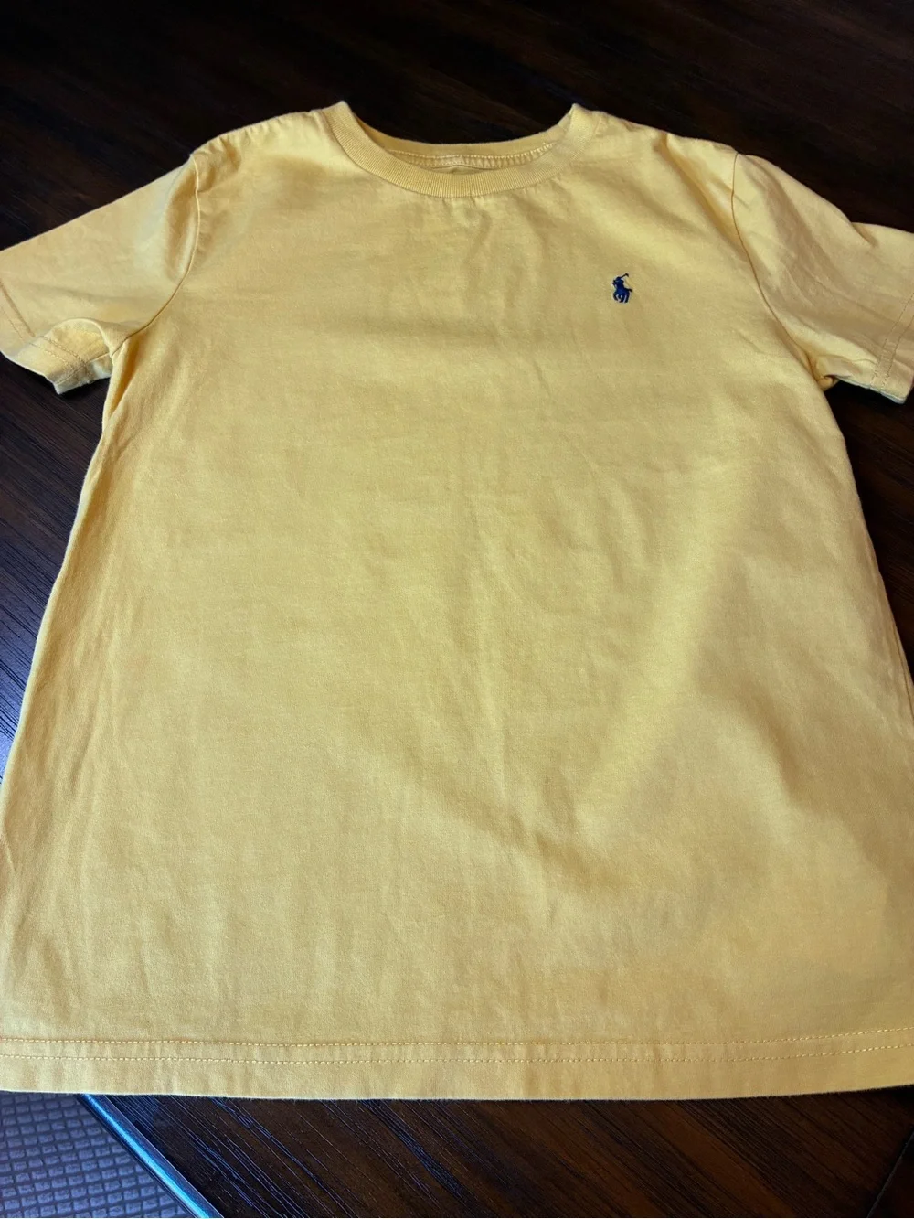 Ralph Lauren Yellow Short Sleeve Tee with Navy Pony Embroidery