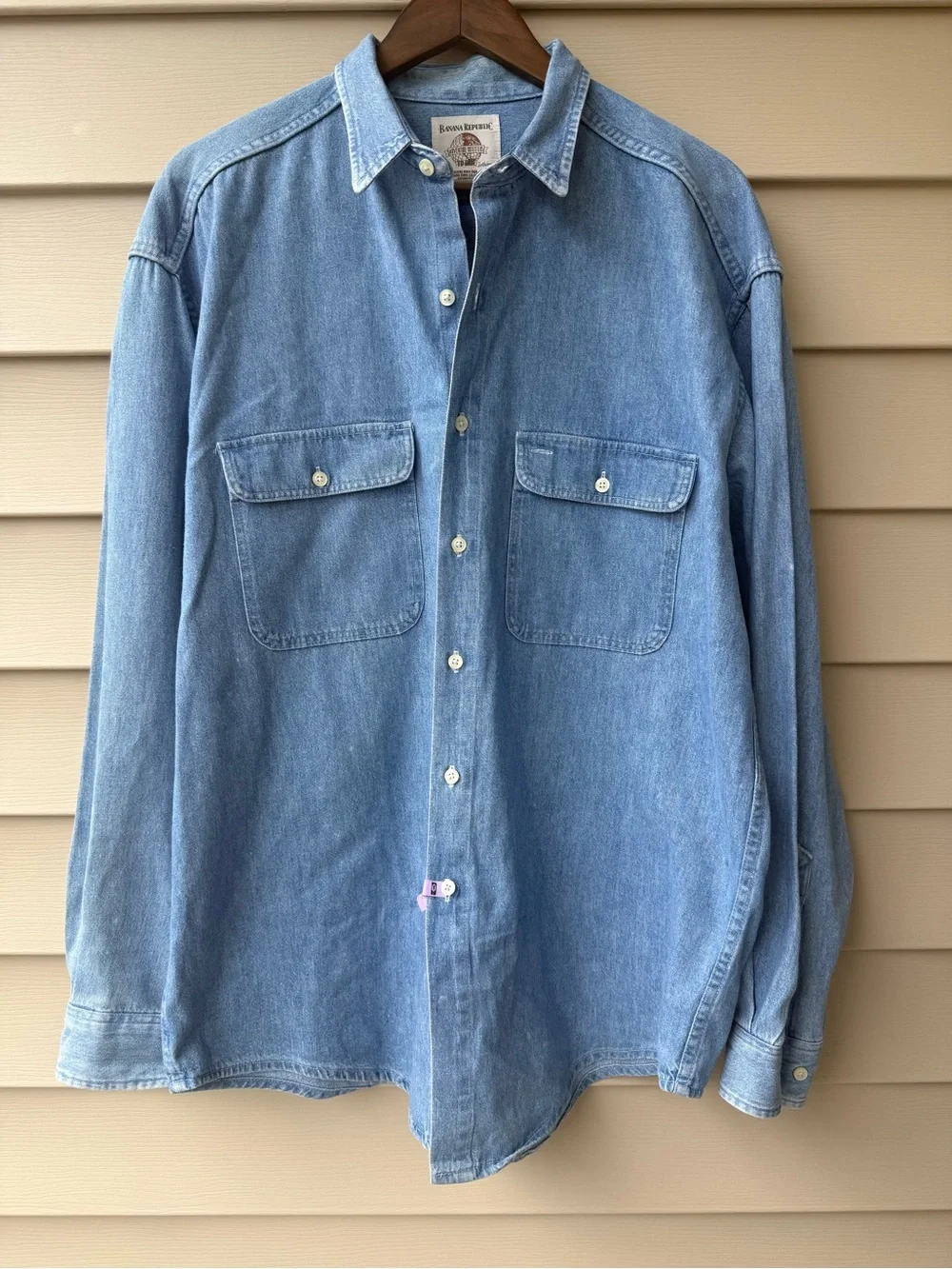 Vintage Banana Republic Denim Shirt Men’s L Made in USA 100% Cotton