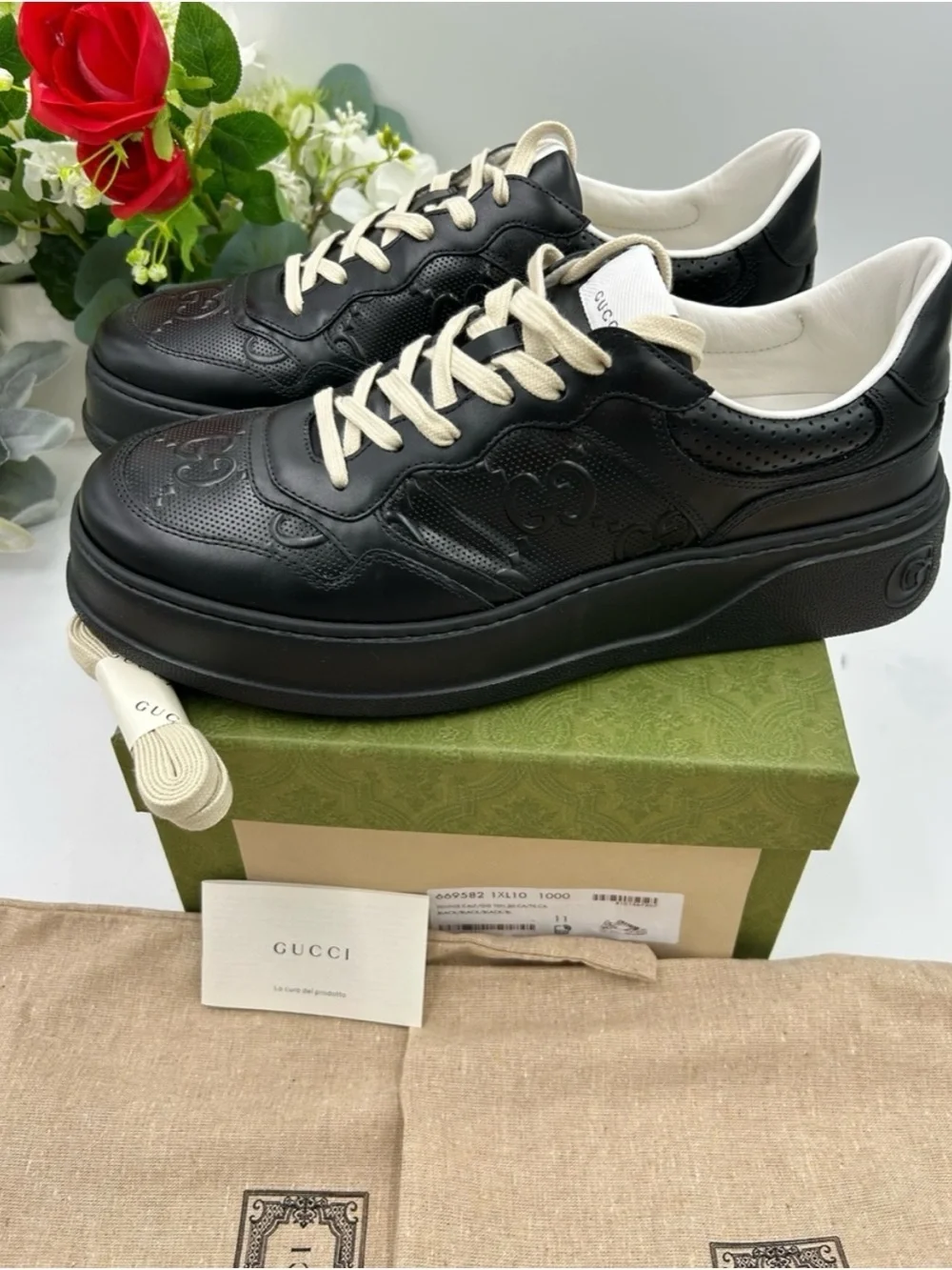 Gucci black leather