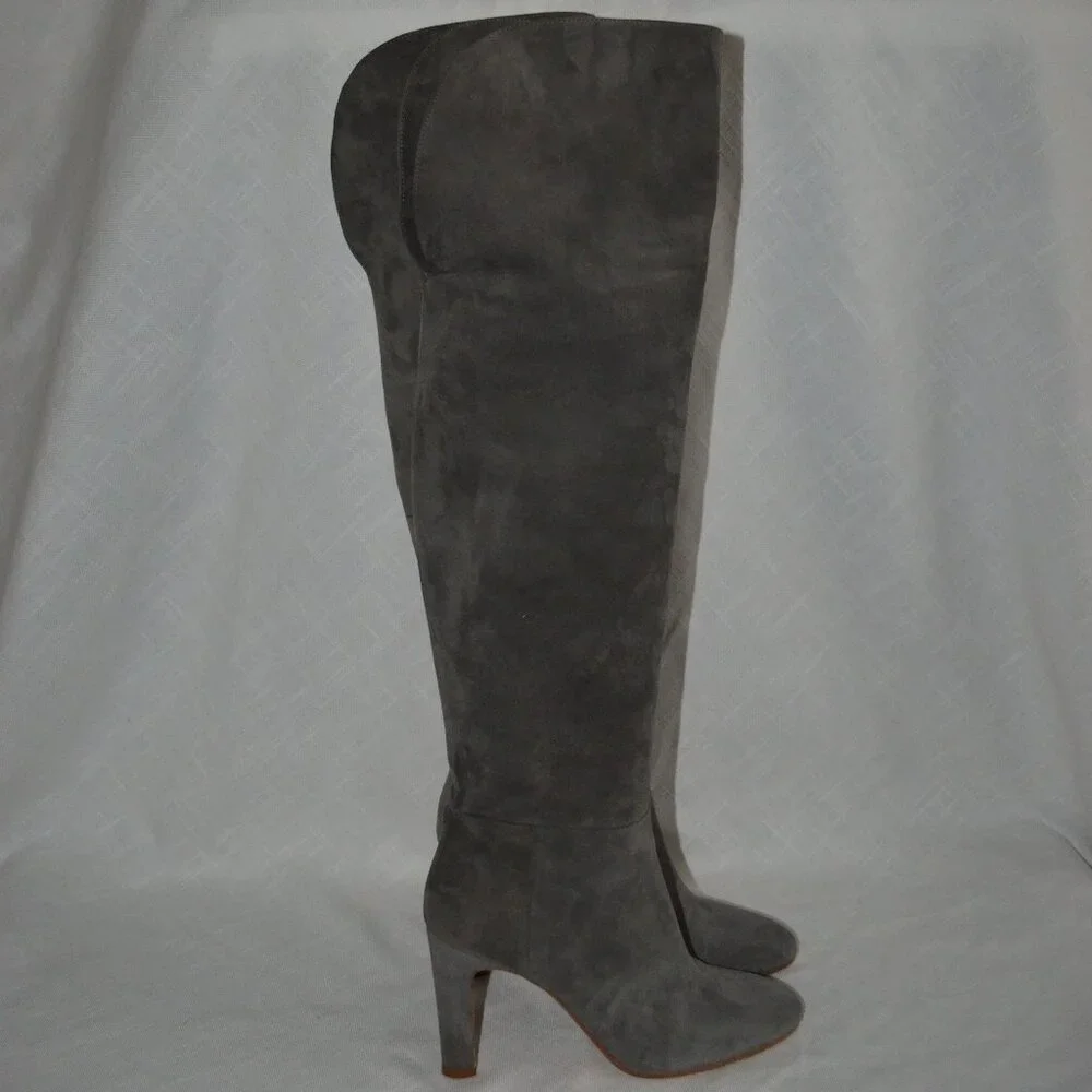 Sz 38 7.5 Gabriela Hearst Gray Suede Over the Knee 1/4 Zip 3.5